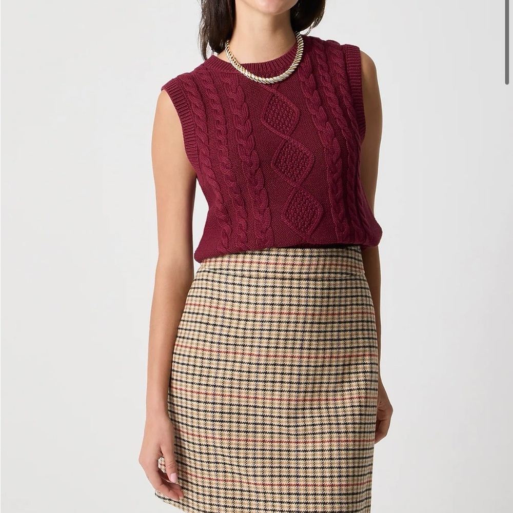 J. Crew Houndstooth Wool Skirt